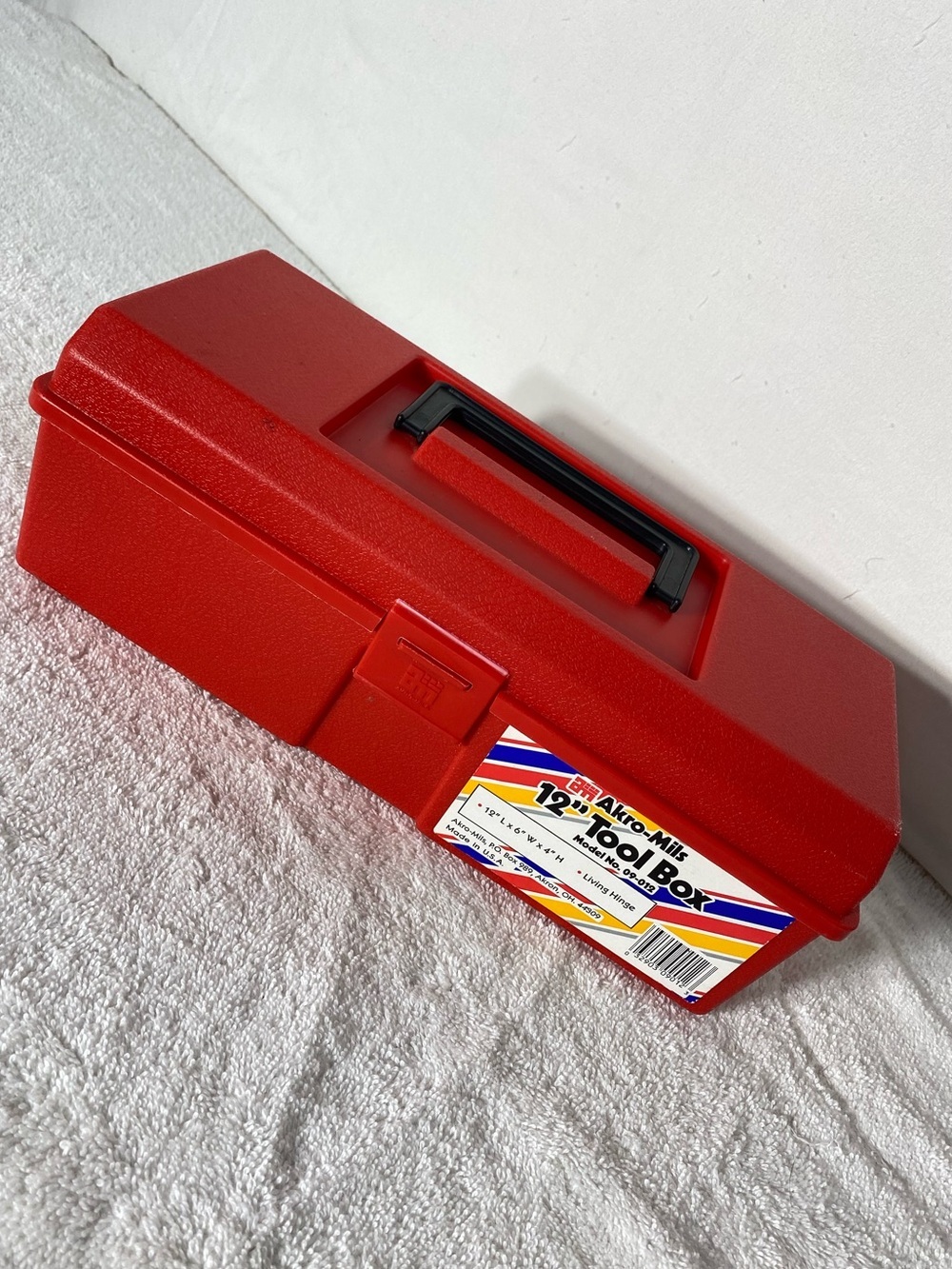 Childrens Plastic Toy Tool Lot With Red Akro-Mils Tool Box